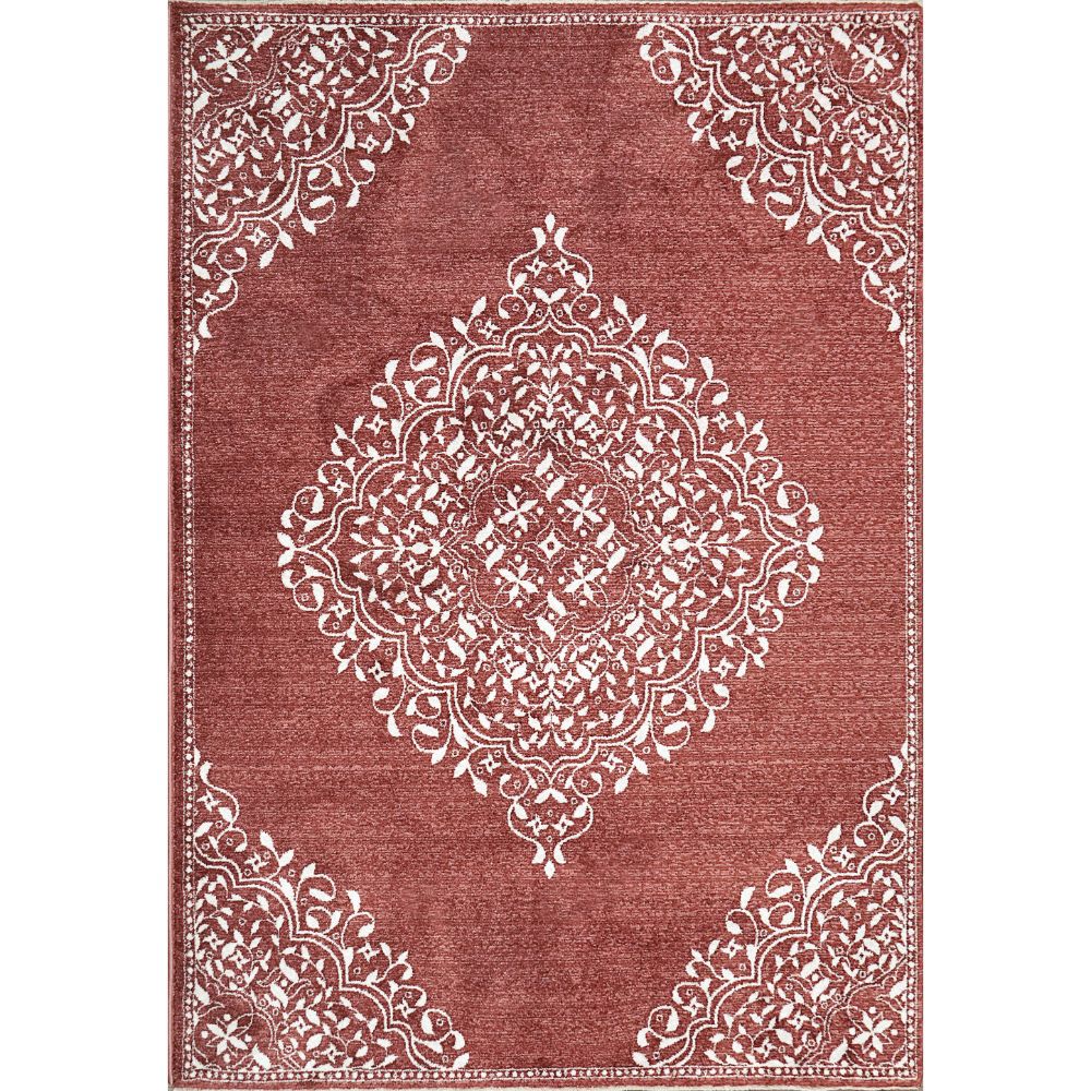 Dynamic Rugs 3302-301 Hera 7.10 Ft. X 10.2 Ft. Rectangle Rug in Brick/Ivory 